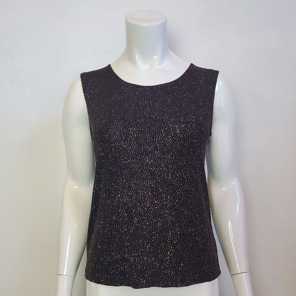 Vintage 90s Connected Apparel Black Rhinestone Tank - Picture 2 of 7